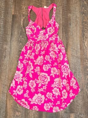 Roxy Hot Pink Floral Racerback Dress small